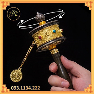 Kinh Luân cầm tay Om Mani Padme Hum - Bánh xe Mani Kinh Luân Tây Tạng cầu bình an, tài lộc