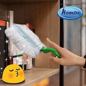 Combo Chổi Quét Bụi Ô Tô Tĩnh Điện ( 1 cán + 4 bông lau) + Bông Lau Thay Thế ( 6 Bông Lau) IHomeDa