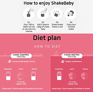 [MUA 1 TẶNG 1 MINISIZE] Bột Ngũ Cốc Ăn Kiêng Diet Protein Shake Baby 750g Giúp Kiểm Soát Cân Nặng, Cải Thiện Vóc Dáng từ Hàn Quốc (750g)