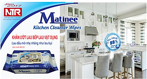 Khăn Ướt Lau Bếp Matinee - 80 tờ khăn to và dày (gói mới)