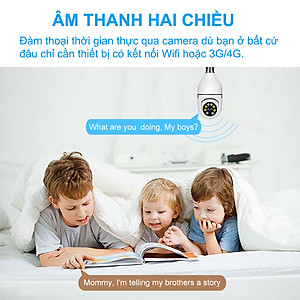 Camera Yoosee bóng đèn thế hệ mới 3.0MP - xoay 360 độ, xem đêm có màu, mẫu mới 2022 - Hàng Nhập Khẩu