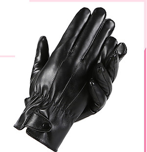 Găng tay nam mùa đông lót nỉ lông ấm áp lòng bàn tay chống trượt, cảm ứng điện thoại GTN2