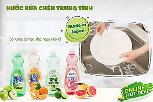 Chai nước rửa bát chén hương táo 600ml Rocket nội địa Nhật Bản