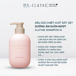 Dầu gội và dầu xả dưỡng ẩm suôn mượt CLAYGE M