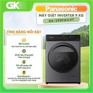 Máy giặt Cửa Trước Panasonic 9kg NA-V90FA1LVT - Giặt thông minh - Giặt diệt khuẩn - Tự động vệ sinh lồng giặt & vòng đệm - Hàng chính hãng