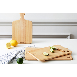 Bộ 2 Thớt Gỗ Cây Cao Su Lock&Lock LWC001S2