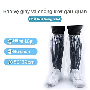 Combo 2 Đôi Bao Giày Đi Mưa - Áo Mưa Bọc Giày Dép Thời Trang Khô Ráo Dù Mưa Bão Bộ 2 bọc giày đi mưa chống nước trong suốt co giãn hiệu áo mưa cho giày Ủng đi mưa nilon bọc giày đi mưa Free Size Loại dày A1 đặc biệt chống ướt bẩn giày Đi Chơi Phượt Đi Làm