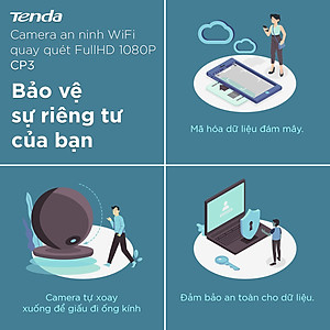 Camera IP Wifi Tenda CP3 Full HD 1080P 360° - Hàng Chính Hãng