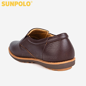 Giày Mọi Nam Da Bò SUNPOLO SUMU01 - Nâu