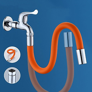 Ống Nối Dài Vòi Nước Hợp Kim Bọc Silicon Xoay 720 Độ Dài 17Cm Tiện Dụng