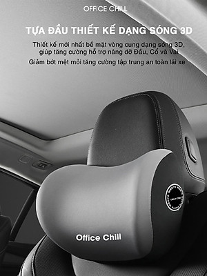 Gối Tựa Đầu Tựa Lưng Cao Cấp Chính Hãng OFFICE CHILL Combo Gối Tựa Lưng Tựa Cổ Ô Tô Ghế Văn Phòng Chất Liệu Cao Su Bảo Hành 90 Ngày