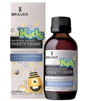 Siro giảm ho cho bé từ 2 tuổi Brauer Kids Manuka Honey Chesty Cough giảm ho khan, ho có đờm - QuaTangMe Extaste