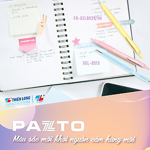 Bút mực nước gel B màu Pastel Thiên Long Pazto GEL-B015 - Mực xanh (5 cây)- Viết êm trơn