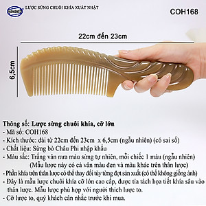 Lược sừng dáng cổ điển VIP cỡ lớn (Size: XXL - 23cm) COH168 - Lược sừng xuất Nhật - Chăm sóc tóc