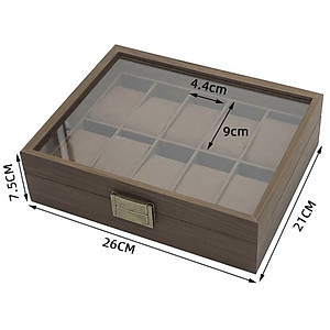 Hộp đựng đồng hồ - Hộp đựng 10 đồng hồ bằng gỗ màu nâu