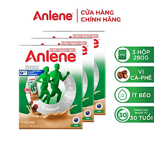 Combo 3 Sữa Bột Anlene vị Cà phê (Hộp giấy 280g)