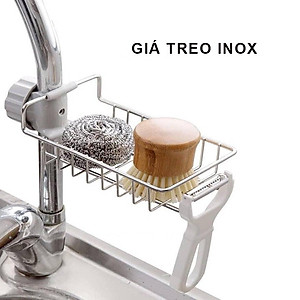 Giá Inox Đựng Lưới Rửa Bát, Cọ Xoong, Bàn Chải, Xà Bông Treo Vòi Nước Bồn Rửa Bát- Hàng Loại 1 - Chính Hãng MINIIN
