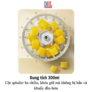 Máy xay mini Mitomo MT-350 cối thủy tinh 6 Lưỡi ,máy xay ăn dặm cho bé, xay thịt cháo sinh tố, tỏi ớt 300ml- Hàng Chính Hãng