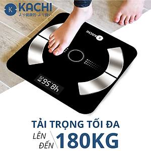 Cân điện tử bluetooth phân tích chỉ số cơ thể Kachi MK223 - Màu đen - Hàng chính hãng