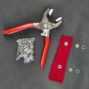 Cây Kìm Bấm Cúc Vành Áo Kim Loại Đa Năng Bộ Kìm Bấm Khuy Kèm 100 Cúc Bấm 9.5mm Thép Không Gỉ, Khoen Quần Áo Tiện Lợi - hàng Loại 1.  Chính Hãng MINIIN