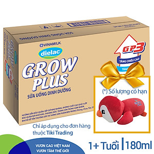 Thùng 48 Hộp Sữa Bột Pha Sẵn Vinamilk Dielac Grow Plus - Đỏ 180ml