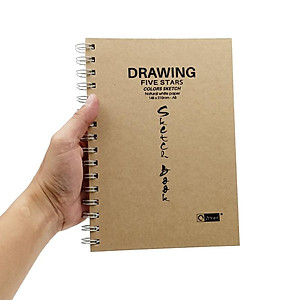 Sổ Vẽ Lò Xo A5 30 Tờ - Drawing Five Stars - Space Art 8664