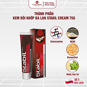 Kem bôi khớp nhập khẩu chính hãng Ba Lan STABIL (75 gam/ tuýp) bổ sung Glucosamine, Gừng, MSM, Boswellia & Bạc hà giúp thẩm thấu chăm sóc các khớp, giảm cứng khớp