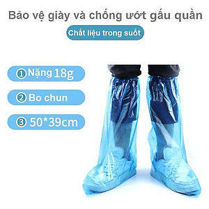 Combo 2 Đôi Bao Giày Đi Mưa - Áo Mưa Bọc Giày Dép Thời Trang Khô Ráo Dù Mưa Bão Bộ 2 bọc giày đi mưa chống nước trong suốt co giãn hiệu áo mưa cho giày Ủng đi mưa nilon bọc giày đi mưa Free Size Loại dày A1 đặc biệt chống ướt bẩn giày Đi Chơi Phượt Đi Làm