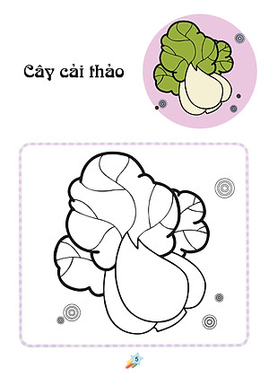 Sách 123 Nào Ta Tô Màu! - Rau Xanh