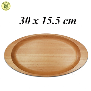 Khay Dĩa Gỗ Hình Oval Có Tay Cầm 30Cm TL75 - Đồ Gỗ Nhà Bếp Thương Hiệu Trường Sơn