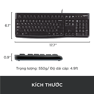 Bàn phím có dây Logitech K120 - Hàng chính hãng