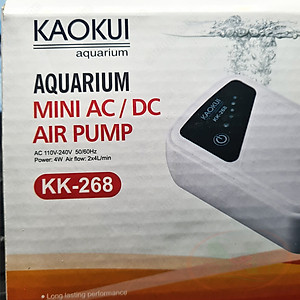 Máy sủi tích điện Kaokui AC / DC Mini Air Pump 1 2 vòi bể cá tép thủy sinh