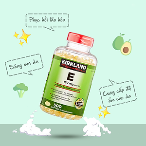 Vitamin E Mỹ Kirkland Signature E 180mg (400IU) tốt cho tim mạch, giúp làm đẹp da, mượt tóc, làm chậm quá trình lão hóa và tăng cường sức khỏe tổng thể - OZ Slim Store