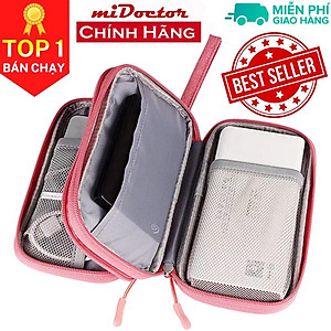 Túi phụ kiện công nghệ mini đựng pin sạc dự phòng, điện thoại, cáp sạc usb, tai nghe có quai cầm Hàng Chính Hãng miDoctor - loại 2 khoá
