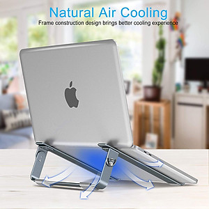 Giá đỡ Aluminum hiệu CHOETECH H033 cho Macbook Laptop 9 inch đến 17 inch giúp tản nhiệt thiết kế nhôm nguyên khối chống mỏi cổ khi làm việc - Hàng chính hãng