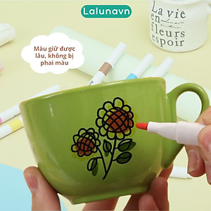 Bút Màu Acrylic Marker sơn đánh dấu Lalunavn nhiều mực hơn 50% bộ 12/24/36/48/60m hộp nhựa xách tiện dụng B196
