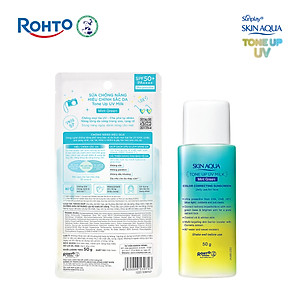 Kem chống nắng nâng tông Skin Aqua Tone up Mint Green cho da trắng có khuyết điểm đỏ, dạng sữa Sunplay Skin Aqua Tone Up UV Milk Mint Green SPF 50+ PA++++ 50g