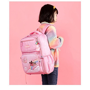 Balo học sinh tiểu học cho bé gái đi học vải oxford cao cấp chống nước màu pastel dễ thương 9024