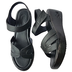 Giày Đế Xuồng Nữ BIGGBEN Da Bò Thật Đế Cao 5cm SDX42