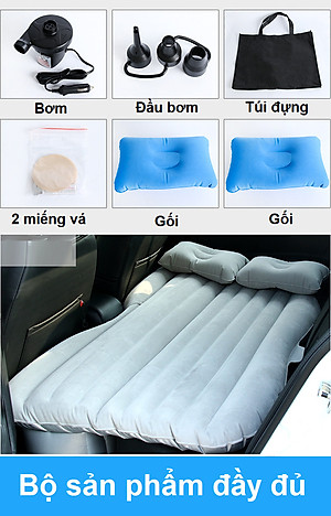 Nệm Giường Hơi ô tô Cao Cấp Vải Nhung Tặng Kèm Bơm