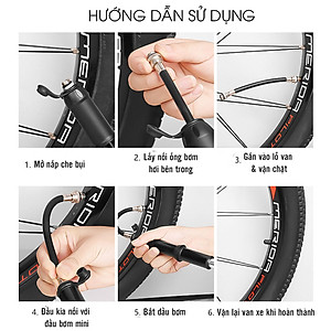 Bơm Xe Đạp Mini 100Psi Kèm Khung Gắn Sườn Xe Nhiều Đầu Bơm Tiện Lợi, Lõi Khung Nhôm Kim Loại Trọng Lượng Nhẹ MaiLee