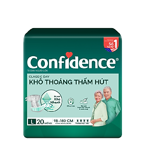 Tã dán người lớn Confidence Classic Day khô thoáng thấm hút size M/L gói 20 miếng
