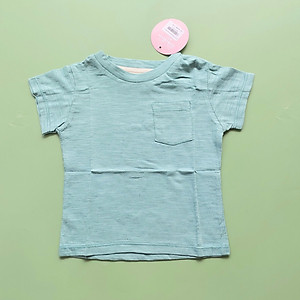 Áo so sinh Ngắn Tay Cổ Tròn Phối Túi Xinh Xắn