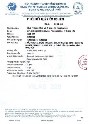 Nước giặt xả hữu cơ enzyme sinh học từ vỏ dứa Fuwa3e 3L