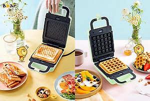 Máy Nướng Bánh Mỳ, Máy Kẹp Bánh Mỳ Sandwich-Waffle BEAR DBC-C06M1 Dung Tích 0.8 Lít, Công Suất 600 W - Hàng Chính Hãng