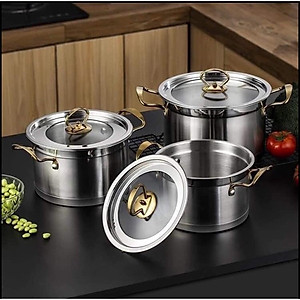 Bộ Nồi Inox 304 Cao Cấp MISU LOUIS Đáy 3 Lớp Nguyên Khối Sử Dụng Được Mọi Loại Bếp