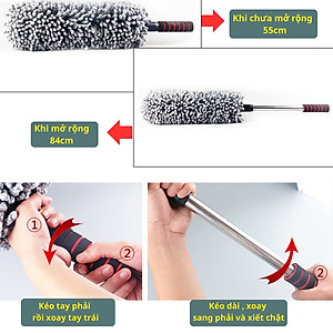 Chổi Rửa Xe Ô Tô Chổi Lau Xe Đa Năng Chính Hãng dododios Cán Có Thể Kéo Dài Sợi Microfiber Quang Dầu