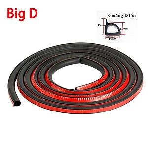 Gioăng Cao Su Chữ D Cho Ô Tô Chống Ồn, Chống Bụi Bẩn gắn cánh cửa xe ô tô kích thước rộng 14mm đóng cửa êm ái
