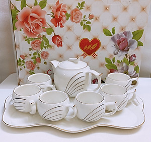 BỘ ẤM PHA TRÀ KÈM KHAY TRẮNG - ANTH253