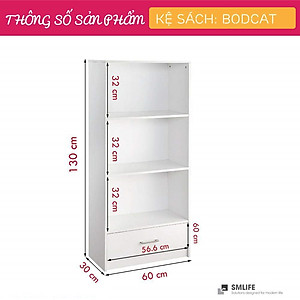 Giá sách gỗ công nghiệp thiết kế đẹp SMLIFE Bodcat